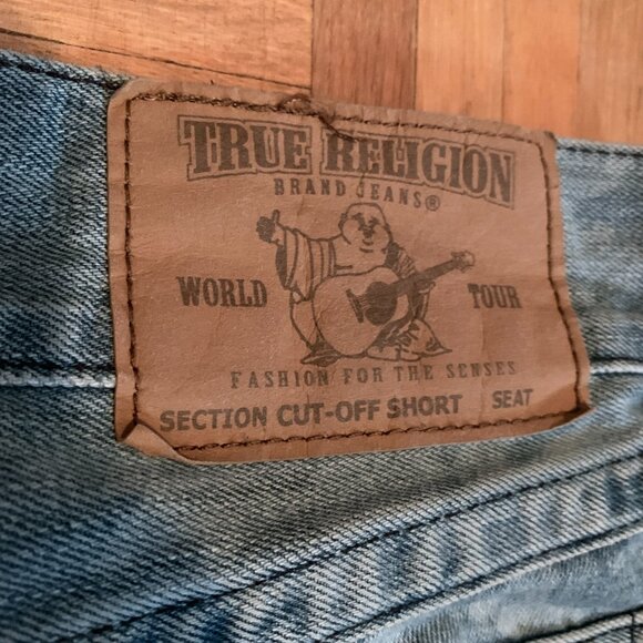 True Religion Straight Flap Cutoff Men's Denim Jean Shorts - Picture 6 of 6
